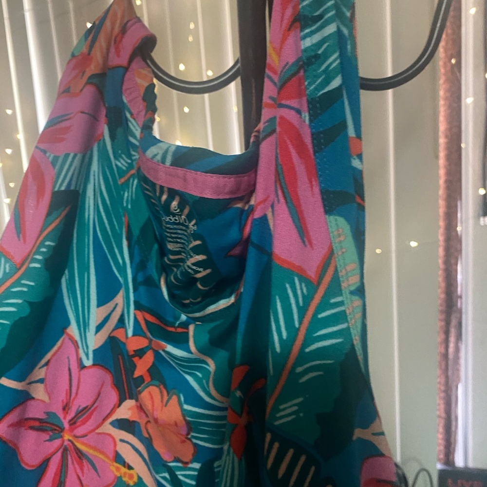 Sundress Tropical One Flowered Dress- Multicolor and Hawaiian